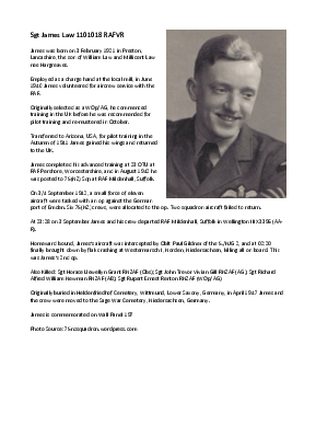 A preview of a PDF biography for Law, James
